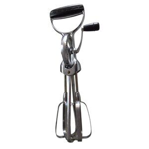 Vintage EKCO Hand Crank Egg Beater With Black Handle & Chrome Finish